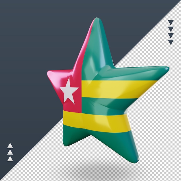 PSD 3d star togo flag rendering right view