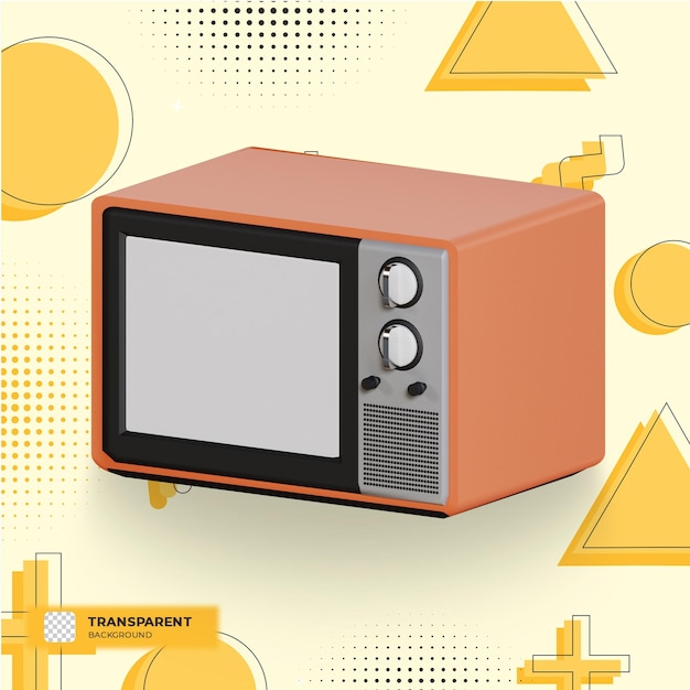 3d stare klasyczne ilustracje telewizyjne
