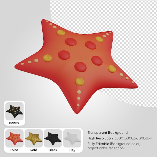 PSD 3d starfish