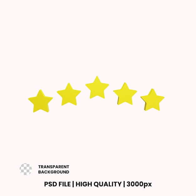 PSD 3d stars icon object