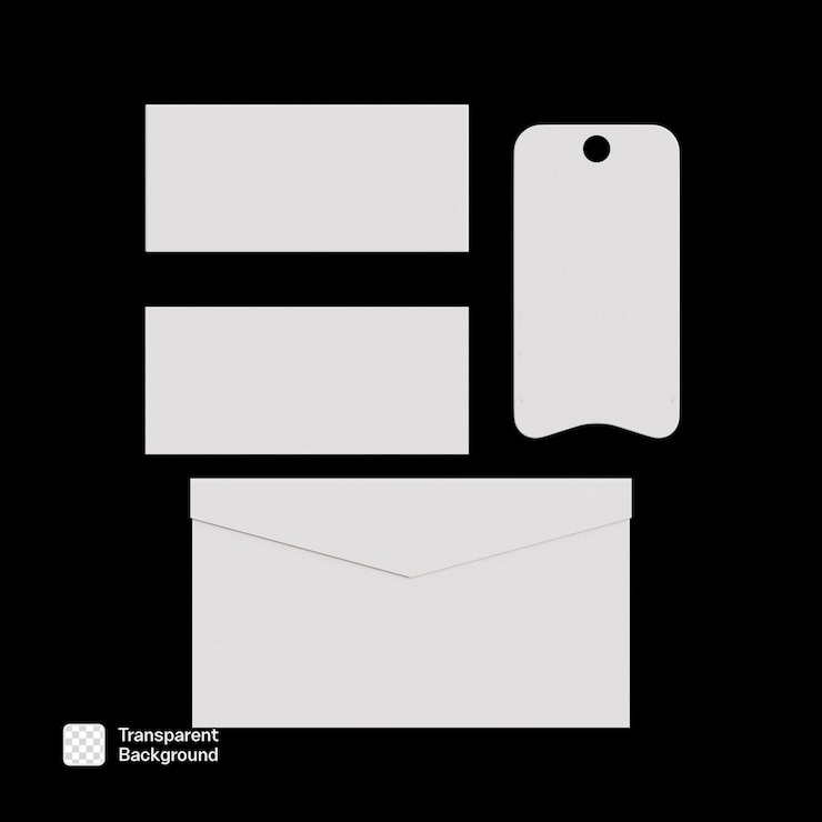 PSD 3d stationary illustration png template