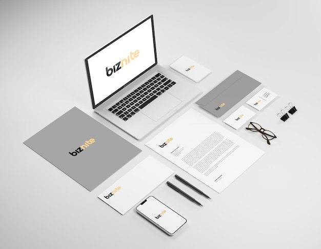 3d stationery mockup