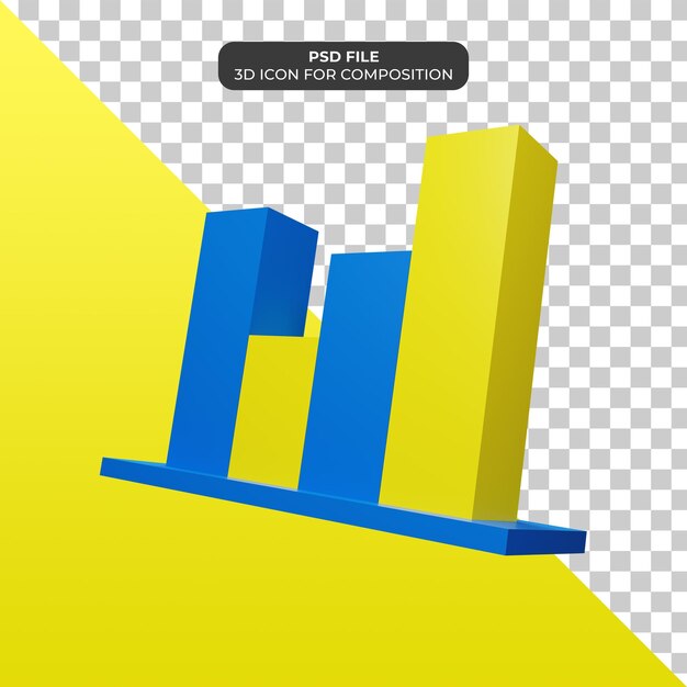 PSD illustrazione dell'icona di statistica 3d