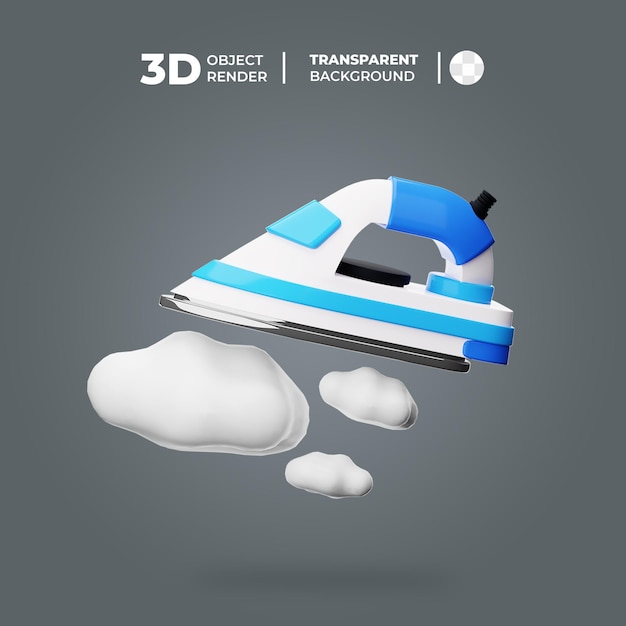 PSD 3d steam iron icon