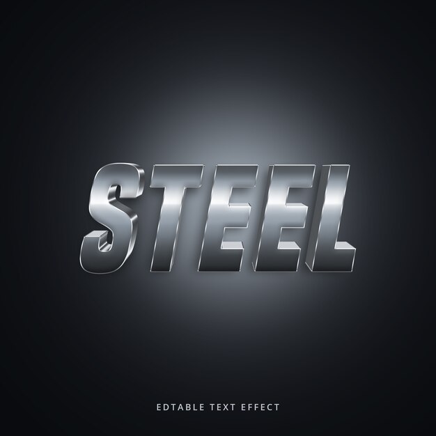 3d steel text effect