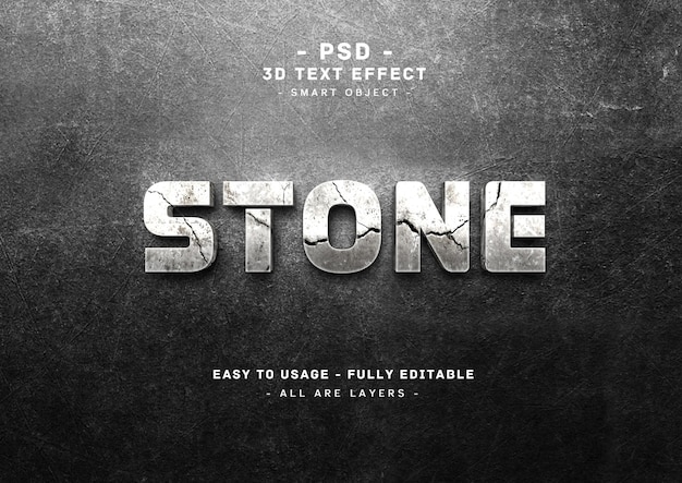 3d-steen tekst stijl effect