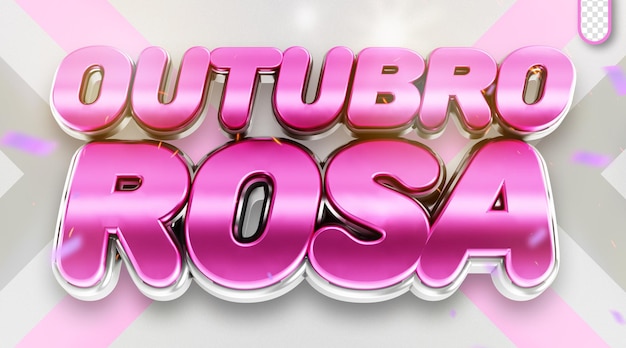 3d-stempel logo oktober roze borstkanker bewustwording maand