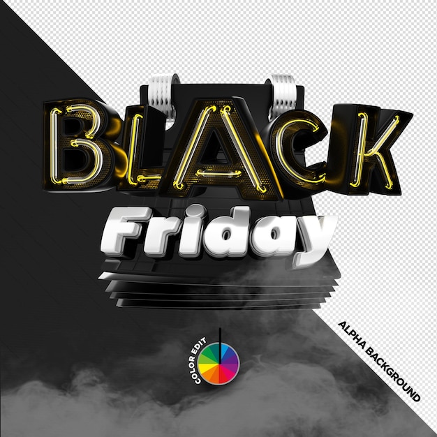 3D-stempel voor Black Friday-compositie