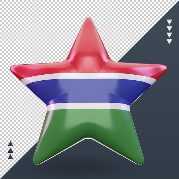 3d-ster gambia vlag rendering vooraanzicht