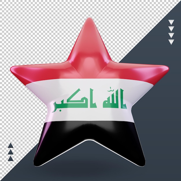 PSD 3d-ster irak vlag rendering vooraanzicht