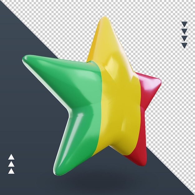 PSD 3d-ster mali vlag weergave linker weergave