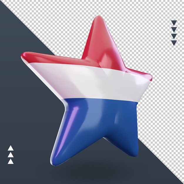 PSD 3d-ster nederlandse vlag weergave linker weergave