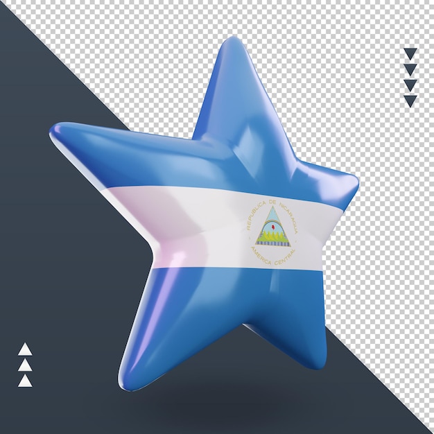 PSD 3d-ster nicaragua vlag weergave linker weergave
