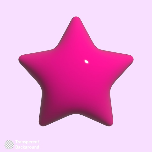 PSD 3d ster roze fuchsia neon kosmische sterrenstelsel