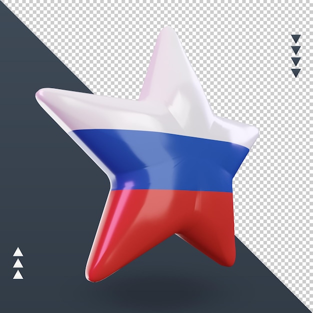 PSD 3d ster russische vlag die linkermening teruggeven