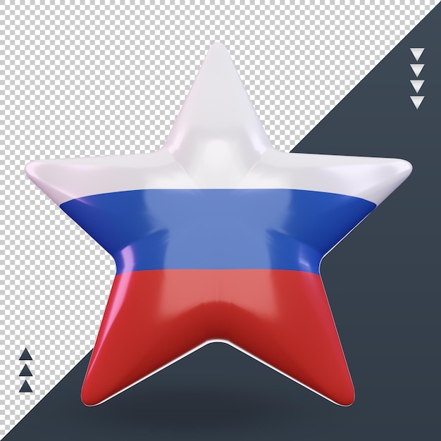 3D-ster Russische vlag rendering vooraanzicht