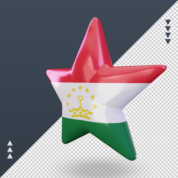 PSD 3d-ster tadzjikistan vlag rendering juiste weergave