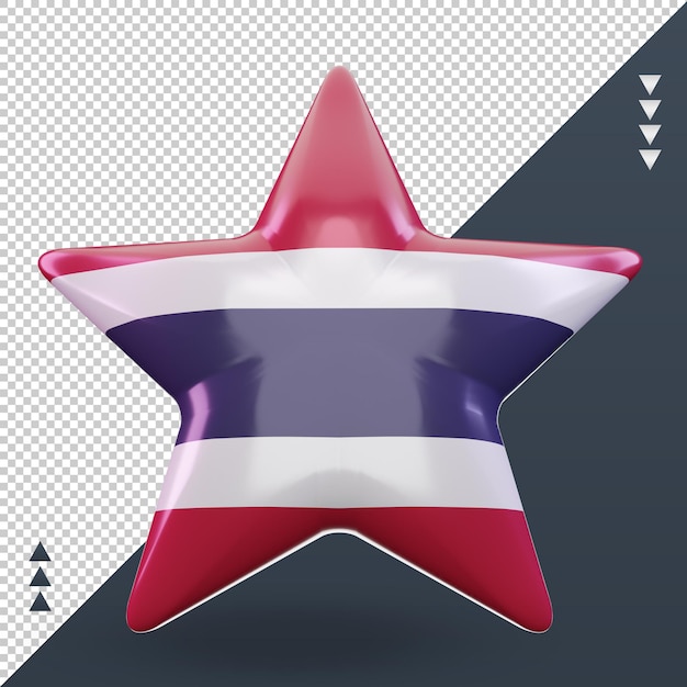 PSD 3d-ster thailand vlag rendering vooraanzicht