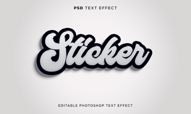 PSD 3d-sticker teksteffectsjabloon