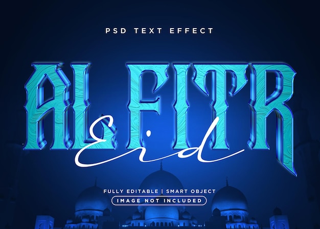 3D-stijl eid al fitr teksteffect