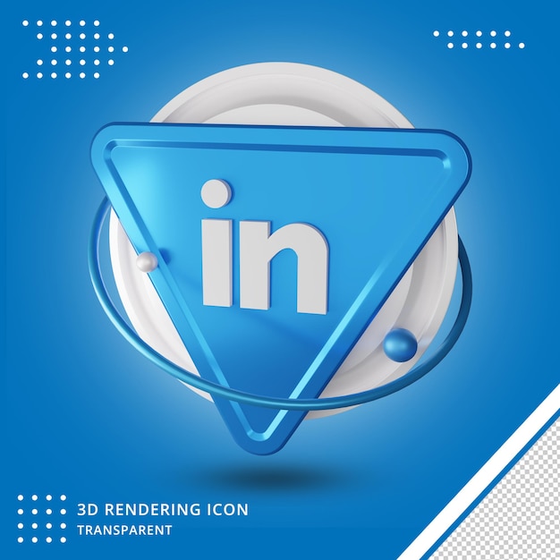 3D-stijl linkedin sociale media logo rendering pictogram