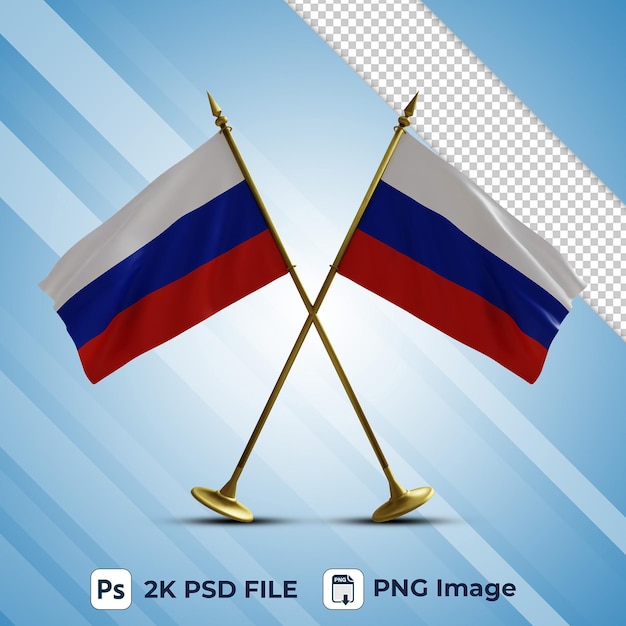 PSD 3d-stijl russische vlag zwaaien