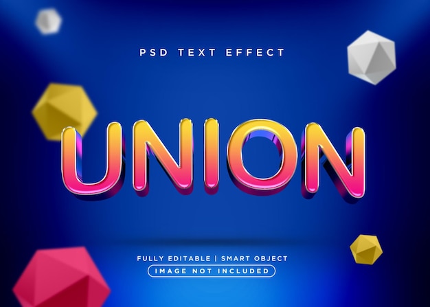 PSD 3d-stijl unie teksteffect