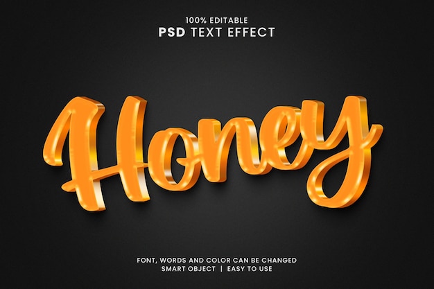 PSD 3d-stijl vloeibare honing teksteffect