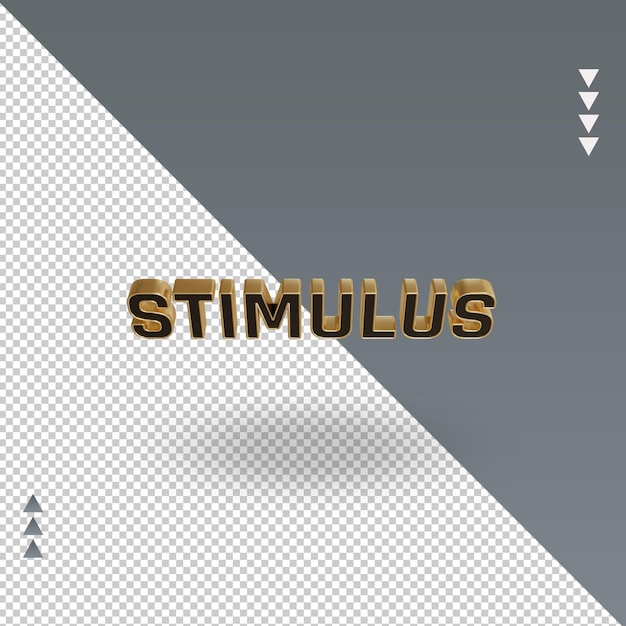 PSD 3d stimulus black gold text rendering top view