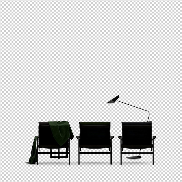 3D stoel geïsoleerde rendering