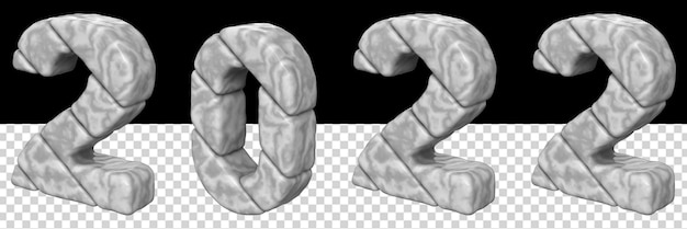 3d stone figures new year 2022