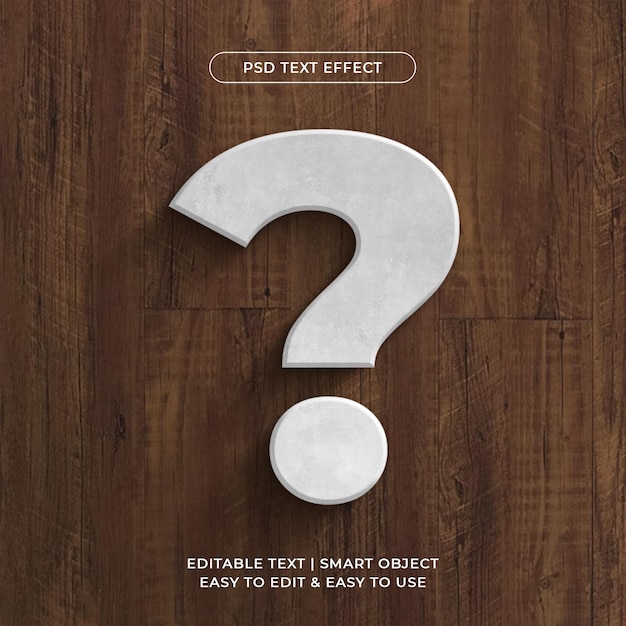 3D Stone Question Mark Text Effect