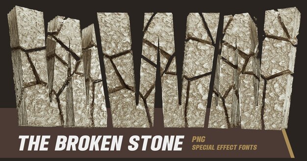 PSD 3d stone style-serie multi view letter w