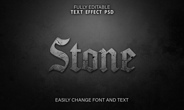 PSD 3d stone text effect psd