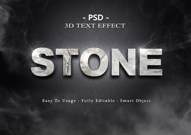 3d stone text effect