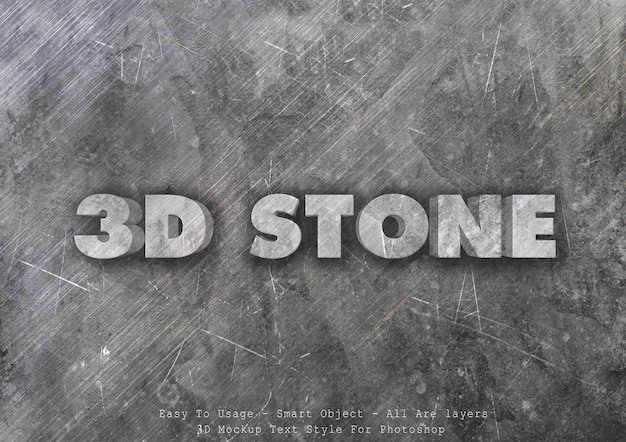 3d stone text style effect