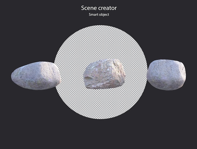 3d stones isolated stones clipping path mock up