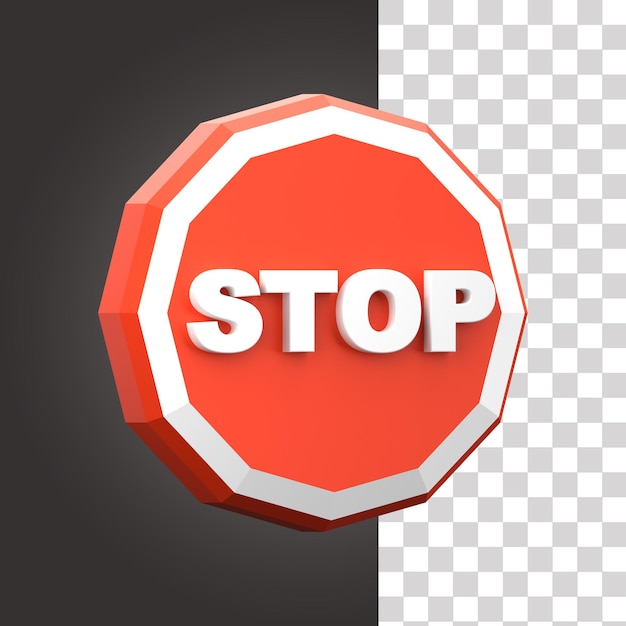 PSD 3d stop sign illustration