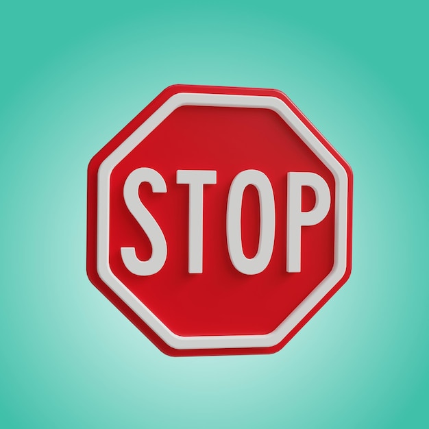 PSD 3d stop sign