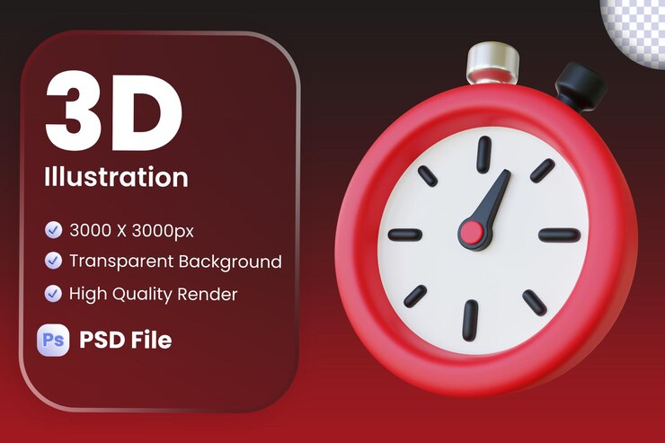 3d stopwatch illustratie