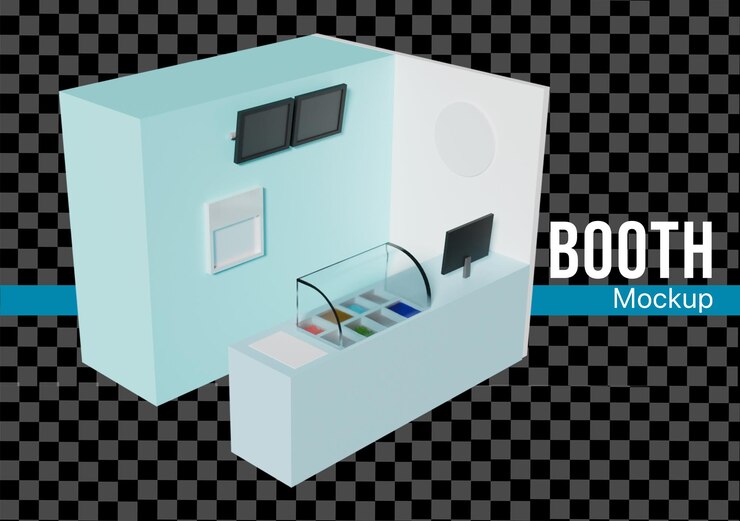 PSD 3d store booth mockup