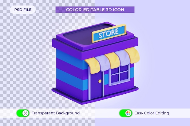 3d store isolated cartoon icon design