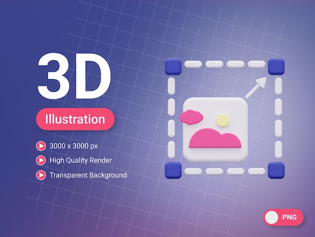 3D størrelsesendring ikon