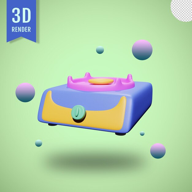 PSD 3d иллюстрация печи с изолированным фоном