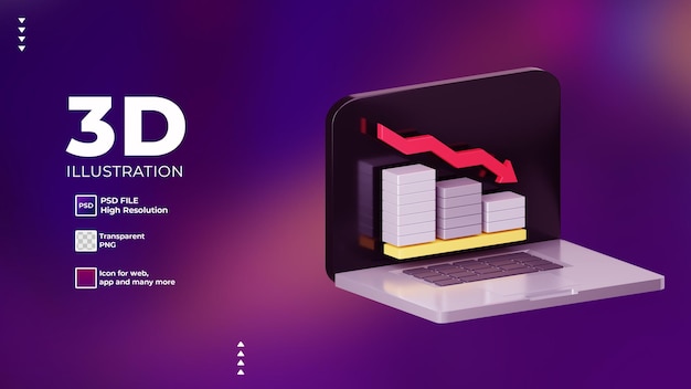 3D stracić infografikę z notebookiem