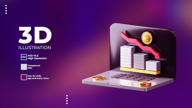 3D stracić infografikę z notebookiem