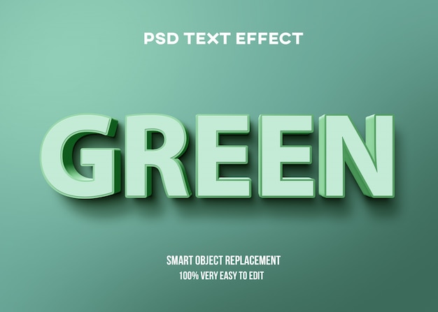 3d strong bold green pastel text effect