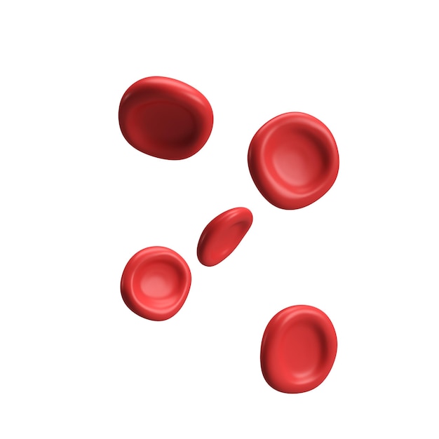 3d-stroom rode bloedcellen ijzer bloedplaatjes erytrocyt bloedarmoede realistische medische analyse illustratie