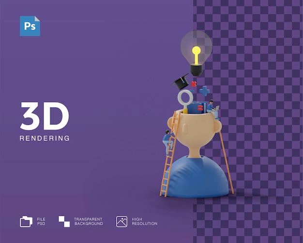 PSD illustrazione di studio 3d