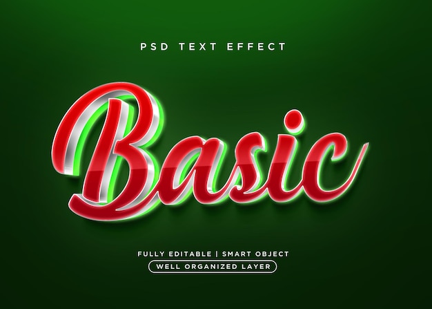3d style basic text effect